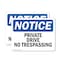 Signmission Private Driveway No Trespassing OSHA Notice Sign, Plastic, 10in W x 7in L, 2PK OS-2PACK-NS-P-710-L-17811 - alternate 1